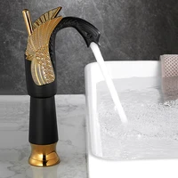 bathroom basin swan faucets brass sink mixer water tap hot cold single handle deck mounted lavatory crane vessel gold black