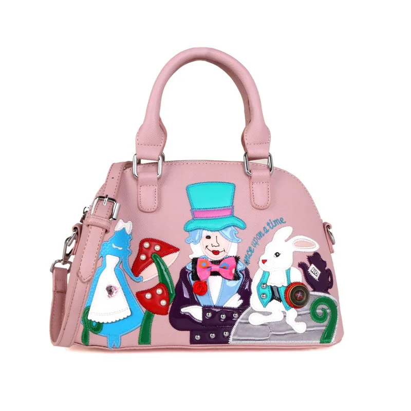 Женская сумка кожаный лоскутный кошелек с вышивкой Alice Magic Story сумки на плечо