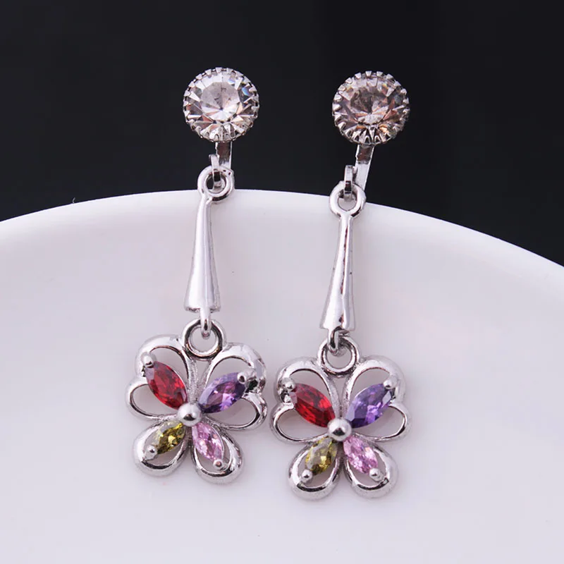 В Корейском стиле Для женщин серьги с клипсами Новый Серебряный геометрические