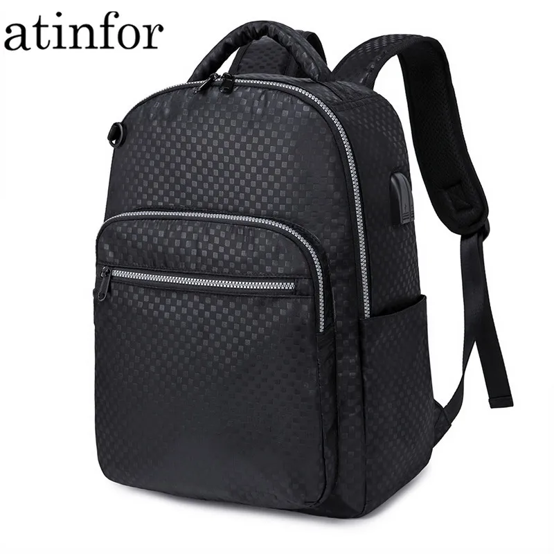 atinfor Brand Anti Theft Plaid Backpack Laptop College School Bag Travel Daypack with USB Charging Port | Багаж и сумки