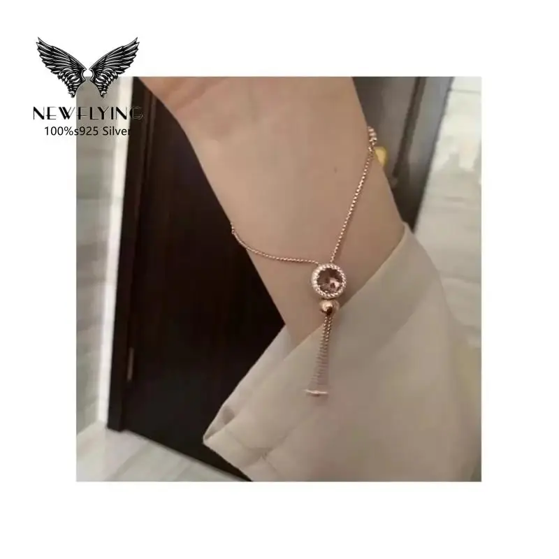 

100% 925 Sterling Silver pan Bracelet Snake Chain Bracelet Charm DIY high quality jewelry