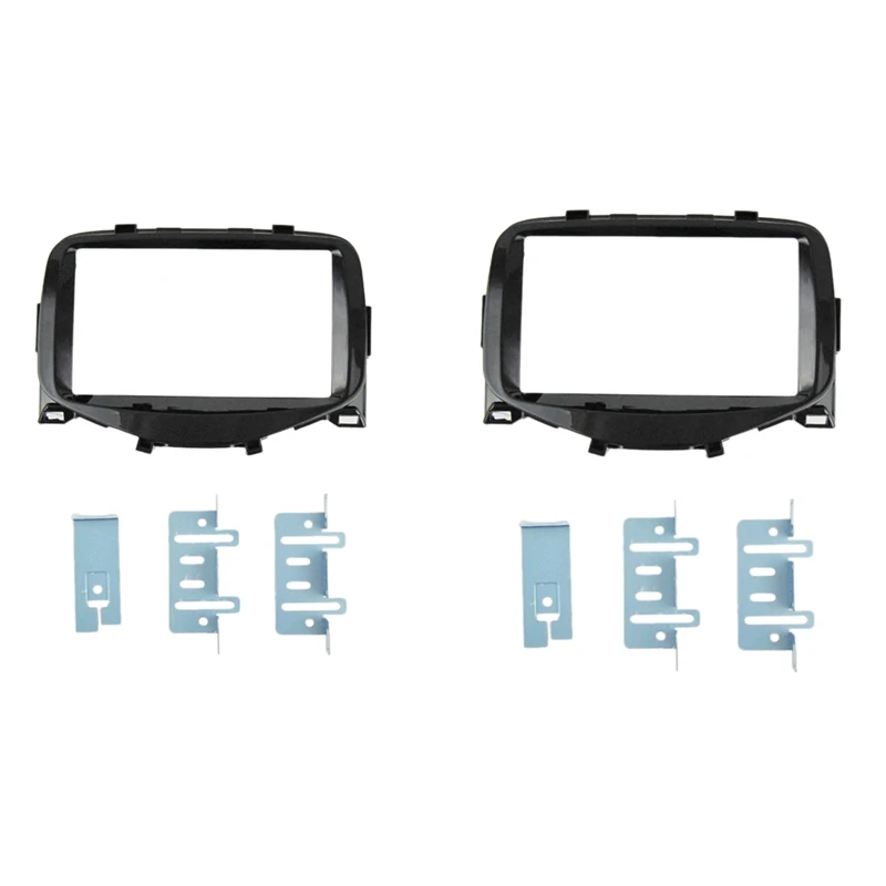 Double Din Car Radio Stereo DVD Fascia Panel Frame GPS for 2014+ Toyota Aygo Peugeot 108 Citroen C1 Dash Kit | Автомобили и