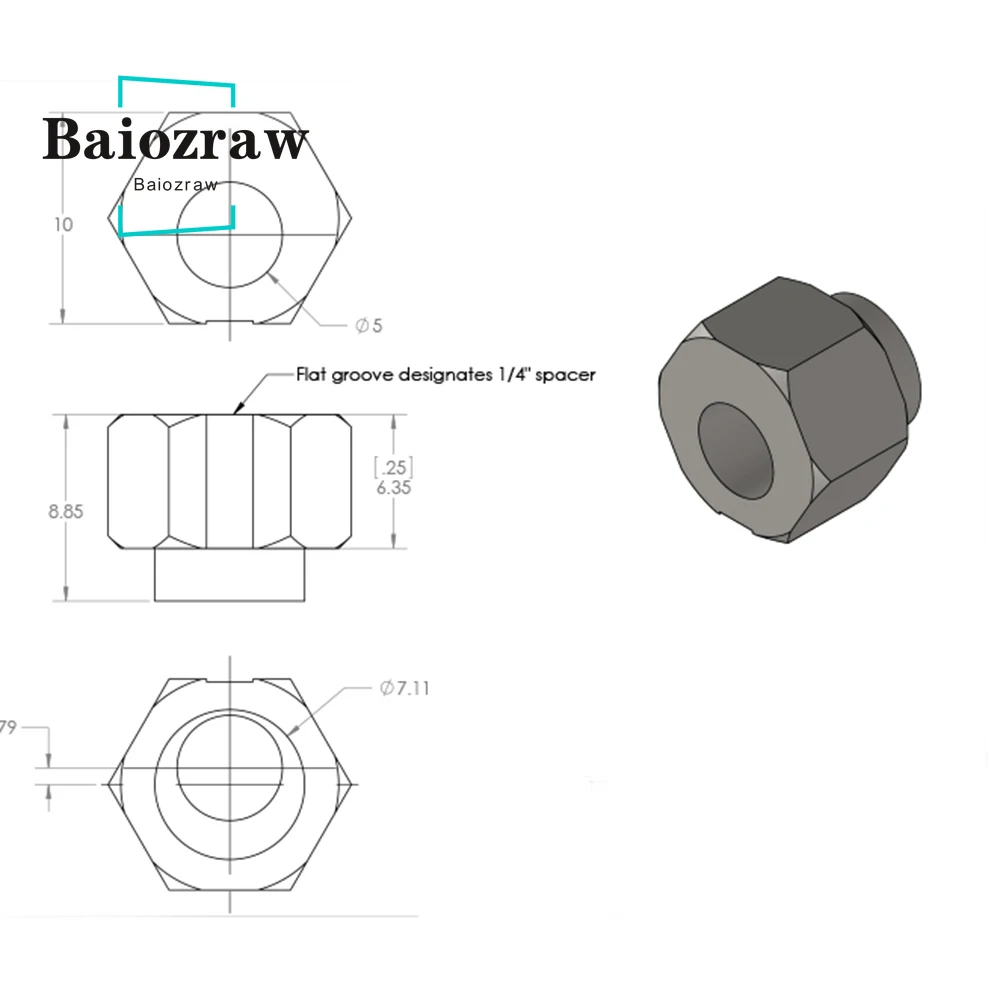 3D Printer Openbuilds Eccentric Spacer V Wheel Column Isolation Screw Nut V-Slot Carbon Steel Nickel-plated Bore 5mm | Компьютеры и
