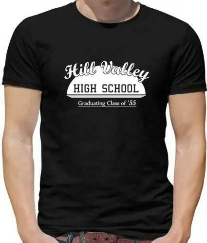 Холм Валли старшеклассник 1955 Мужская футболка-Назад в будущее-фильм-Марти |