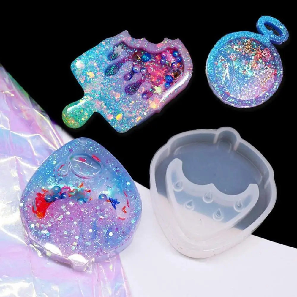 Hot Shaker Silicone Molds Epoxy Resin Bear Star Popsicle Key Jewelry Craft DIY mold Tool Shiny Chain Mold | Дом и сад