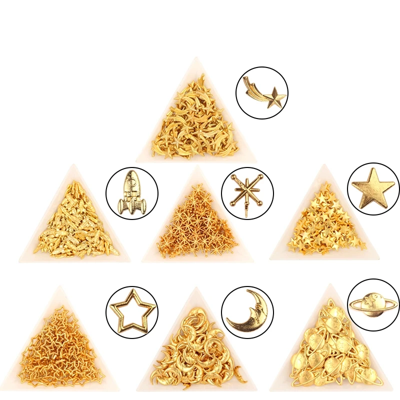 

50pcs/lot Alloy Charms Universe Star & Moon Metal Material For DIY Epoxy Mold Makeing Filling Jewelry