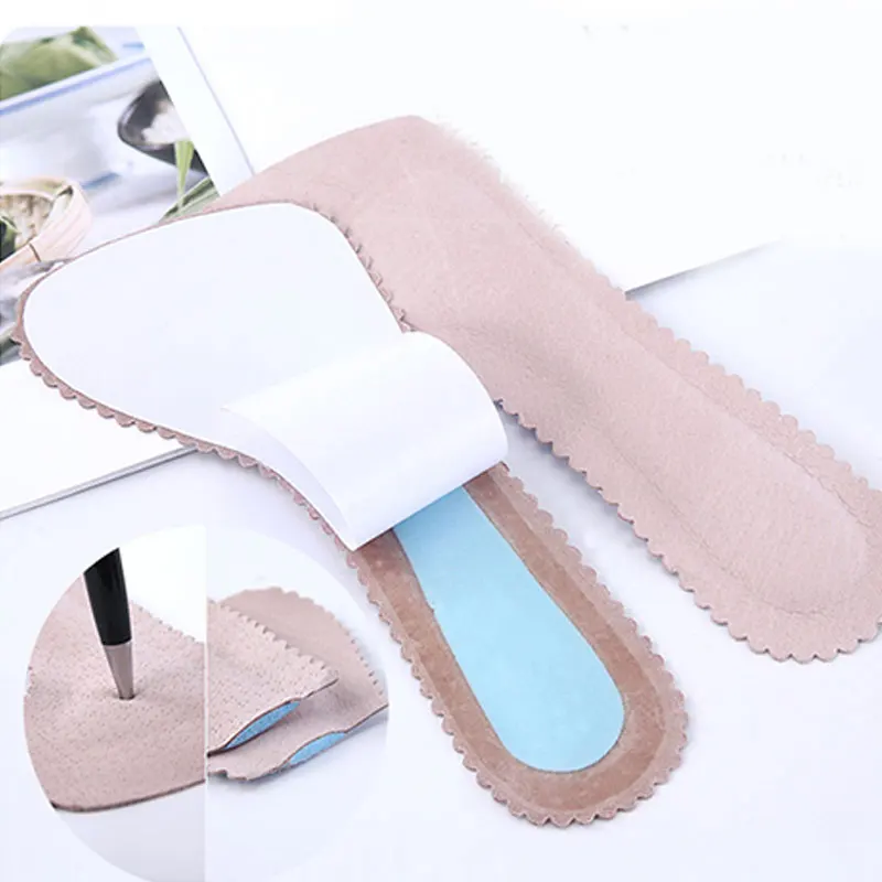1 pair Leather Half Pad Feet High Heel Insoles Sweat-absorbent Seven-point Pad Anti-Slip Cushion Massage Inserts Foot Care Tool