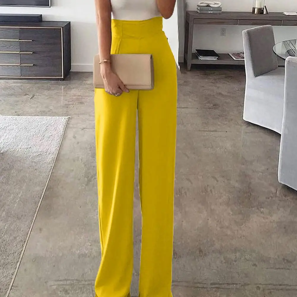 

2021 Women Jumpsuit Sexy Women Romper Straight Style Color Matching High Waist Casual Sleeveless Wide Leg Sexy Jumpsuit Summer