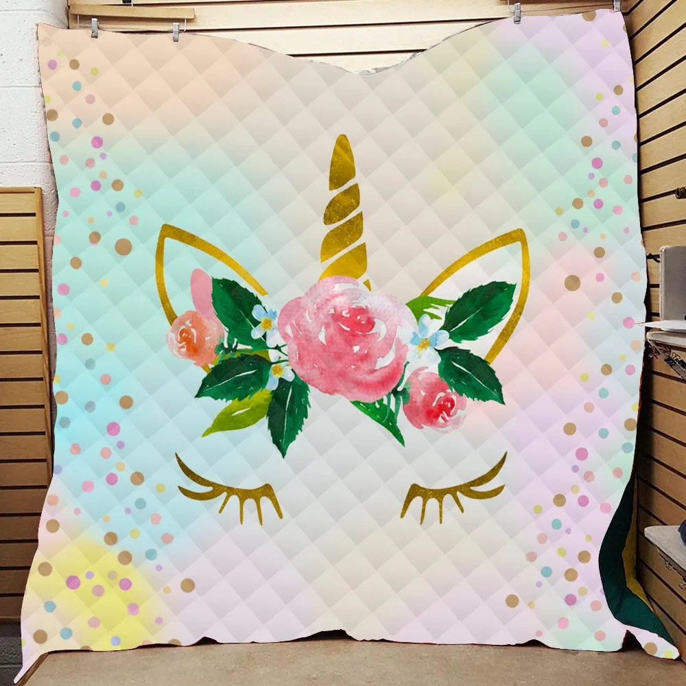 Покрывало для дивана с принтом в виде рогатых лошадей мягкое одеяло из хлопка