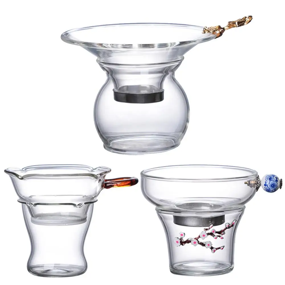 Стеклянный ситечко для чая с ручкой Чайный фильтр заварки листового китайский