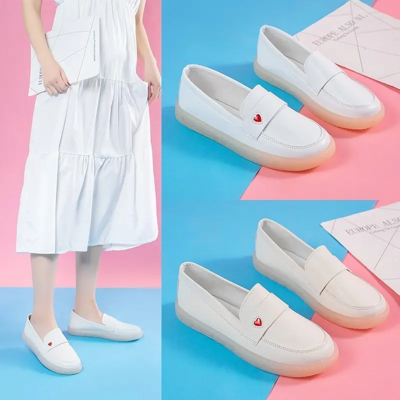 

2021 Women's Spring/Autumn Shoes for Women PU Leather Casual Round Toe Flats Female Solid Oxford Shoes Woman