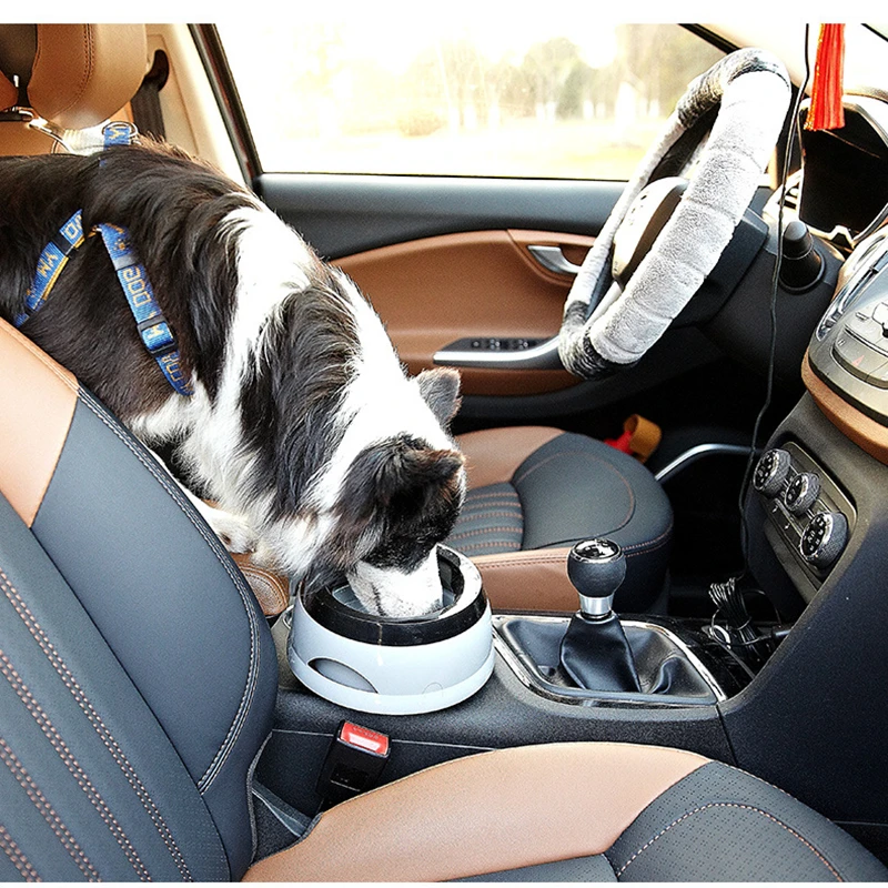 

Pet Car Drinker Blow Splash-Proof Not Wet Mouth Anti-slip Floating Water Bowl Anti-overturn Portable Dog Waterer Food Container