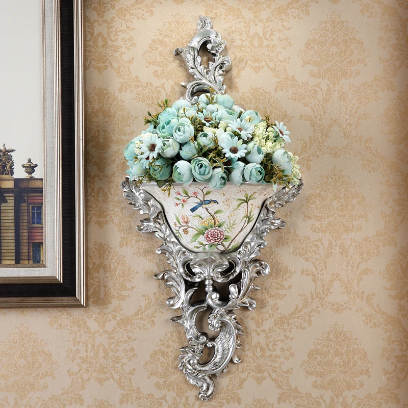 

Retro Resin Wall Decoration Vase Flower Pot Nordic Luxury Flower Vase Home Decoration Accessories Creative Ornaments for Home