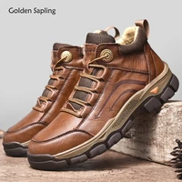 golden sapling tactical boots men fashion leather outdoor shoes for mountain trekking classics footwear work safety mens boots