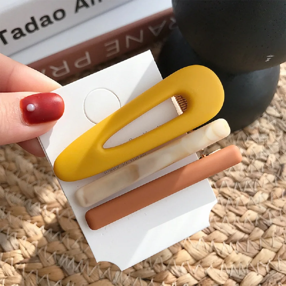 

Geometric Ins Candy Color Hair Clips Matter Women Girls Jelly Color Korean Style Hairpins Hair Accessories