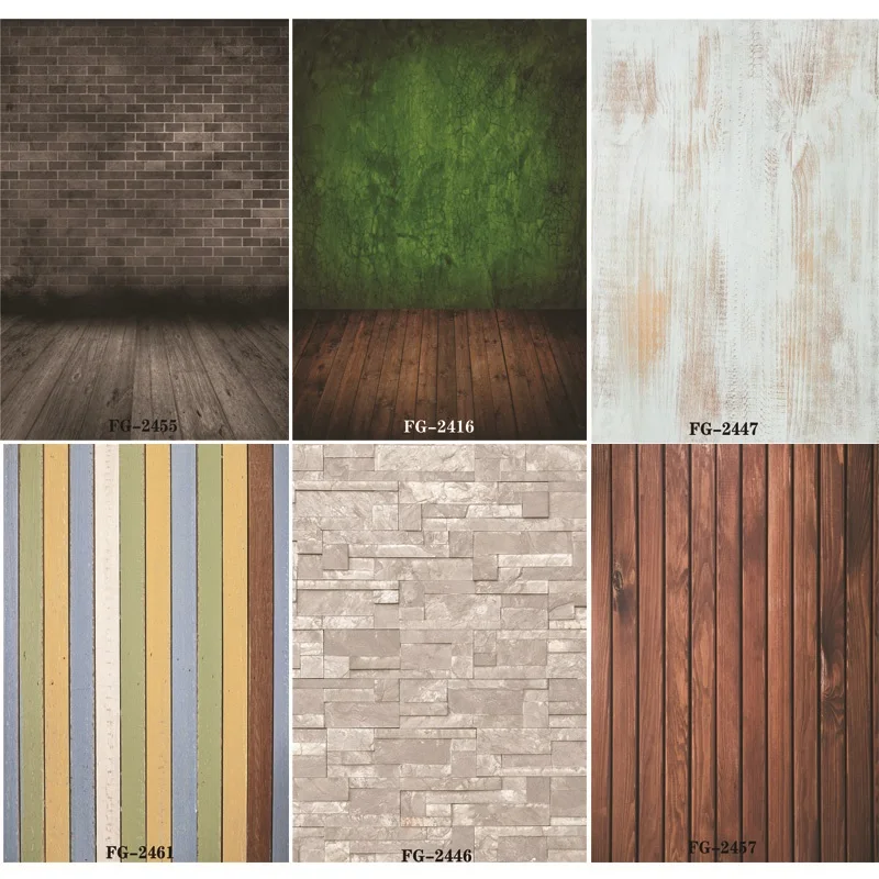 

Vinyl Custom Photography Backdrops Prop Wall and floor & Wooden Photography Background P20228-118