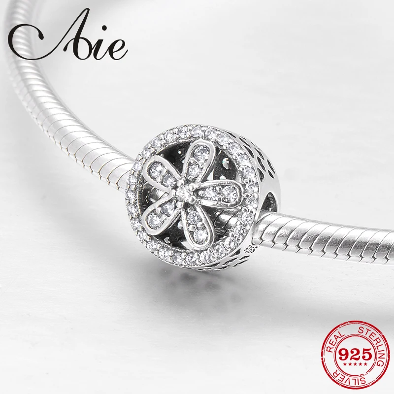 Модные круглые из стерлингового серебра 925 пробы с вырезами сердце цветок CZ