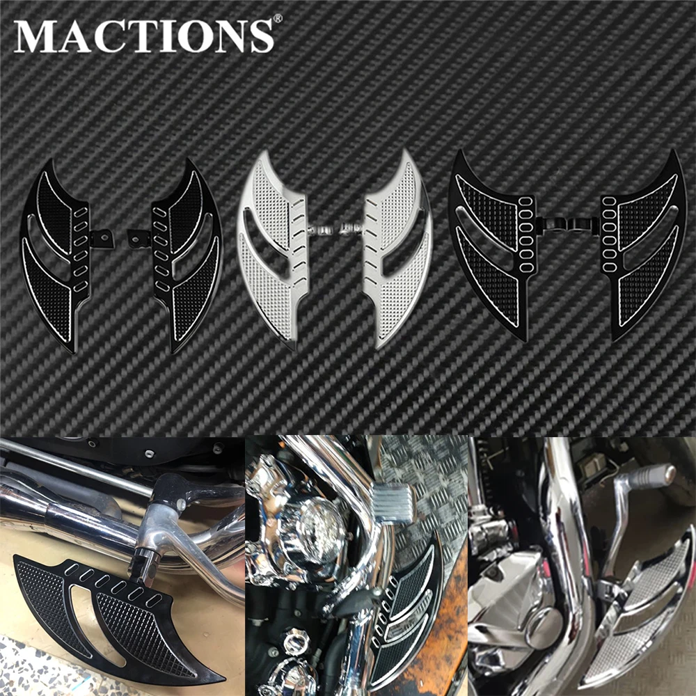 

Motorcycle Floorboards Rear Foot Pegs Footrest Pedals Black/Chrome For Harley Touring Electra Glide Dyna Sportster XL883 XL1200