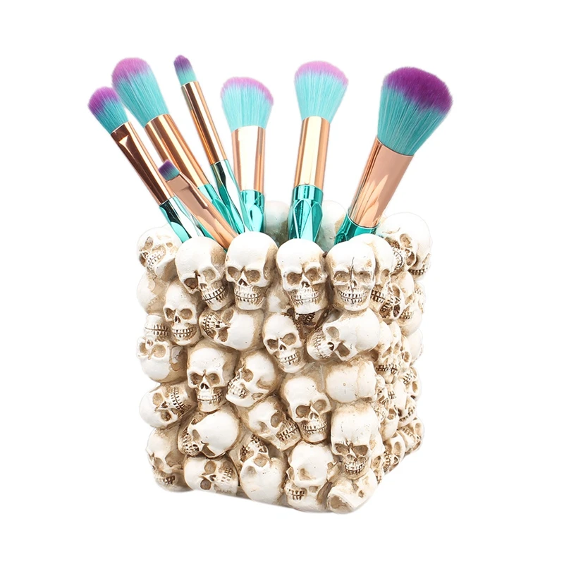 

Skull Ornament Skeleton Stationery Pen Holder Home Office Desktop Pencil Storage Pen Holder