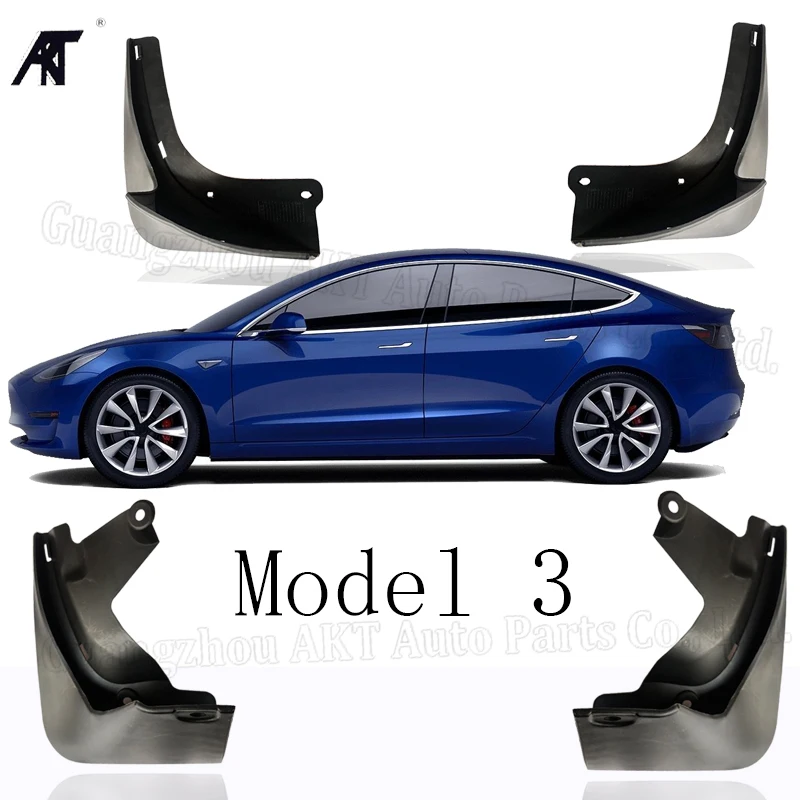 

Автомобильные Брызговики для Tesla модель 3 2016 2017 2018 2019 mudflaps Брызговики щитки Брызговики для автомобиля Стайлинг OE стиль формованные