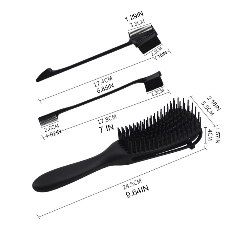 

etangling Brush with Edge Brush Double Side for Afro America 3a to 4c Texture,Detangling Comb for Kinky Curly/Coily Hair