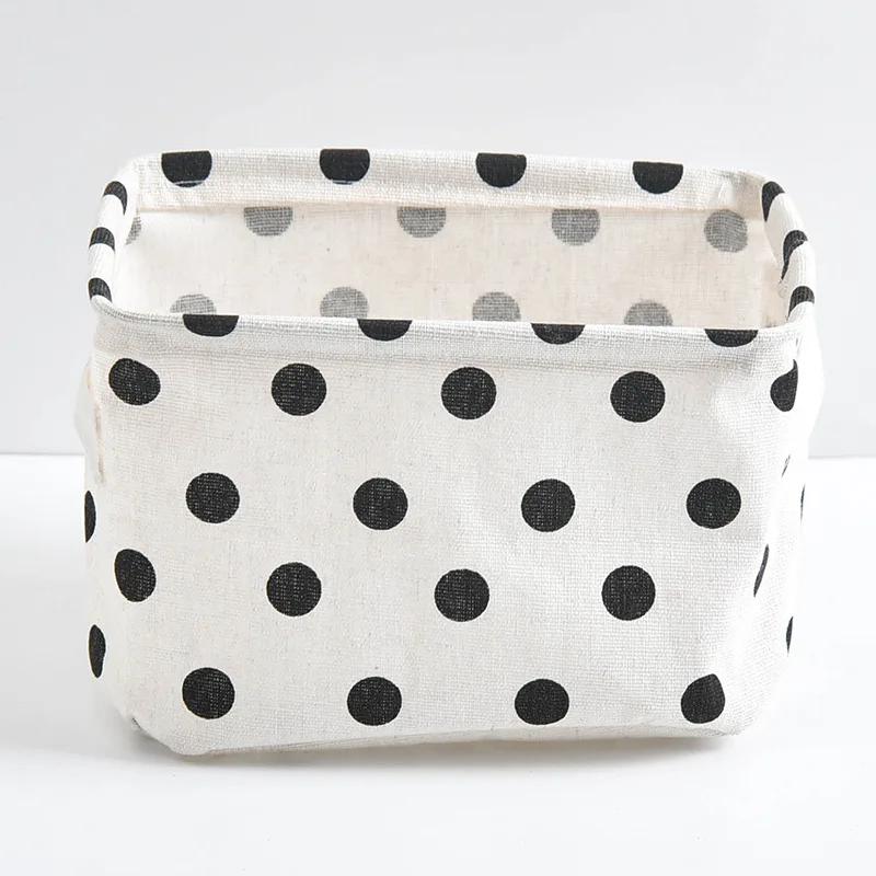 

1Pcs Linen Desktop Storage Box Waterproof Toy Sundries Storage Basket Cosmetic Underware Storage Organizer Office Stationery