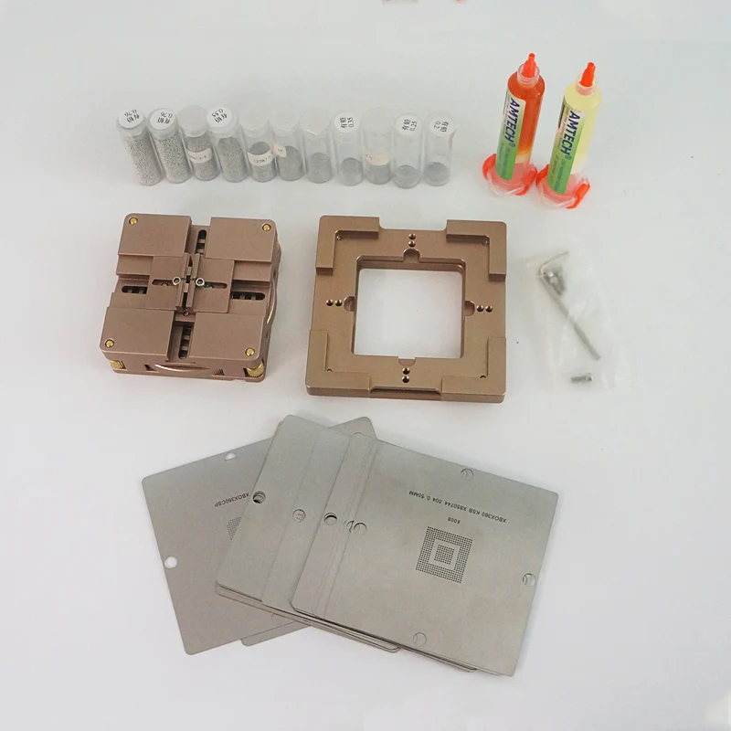 

BGA repair kit 80mm 90mm reballing station with 33pcs Universal Stencil for game console
