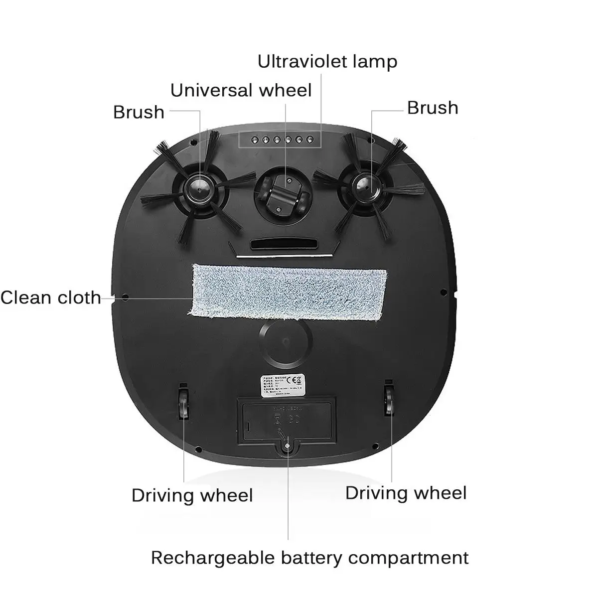 

Robot Vacuum Cleaner Smart Vacuum Cleaner Automatic Dust Removal and Sterilization Sweeper USB Charger 3-In-1 For Home