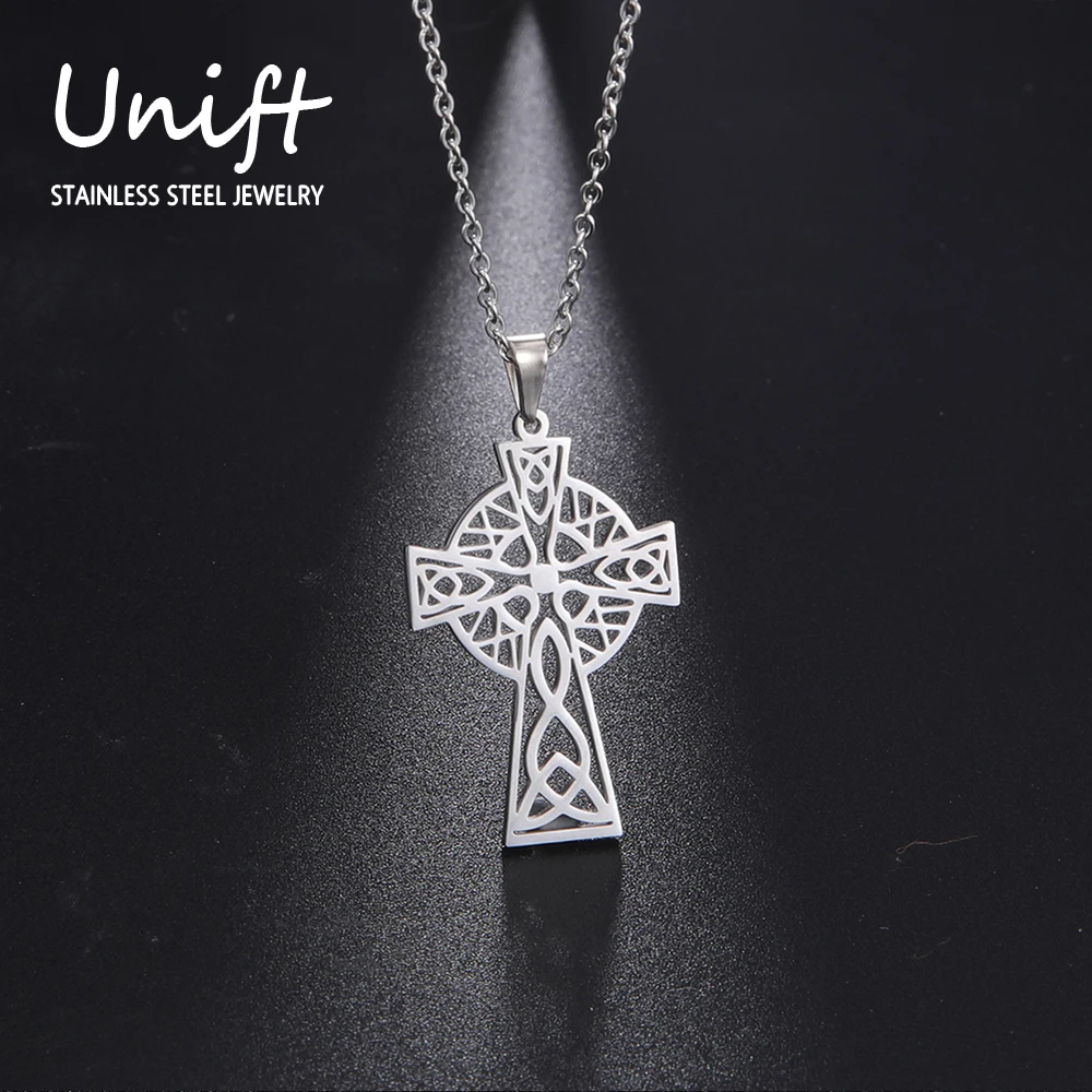 Unift Винтаж подвеска в виде креста с Иисусом нержавеющая сталь полый кельтский