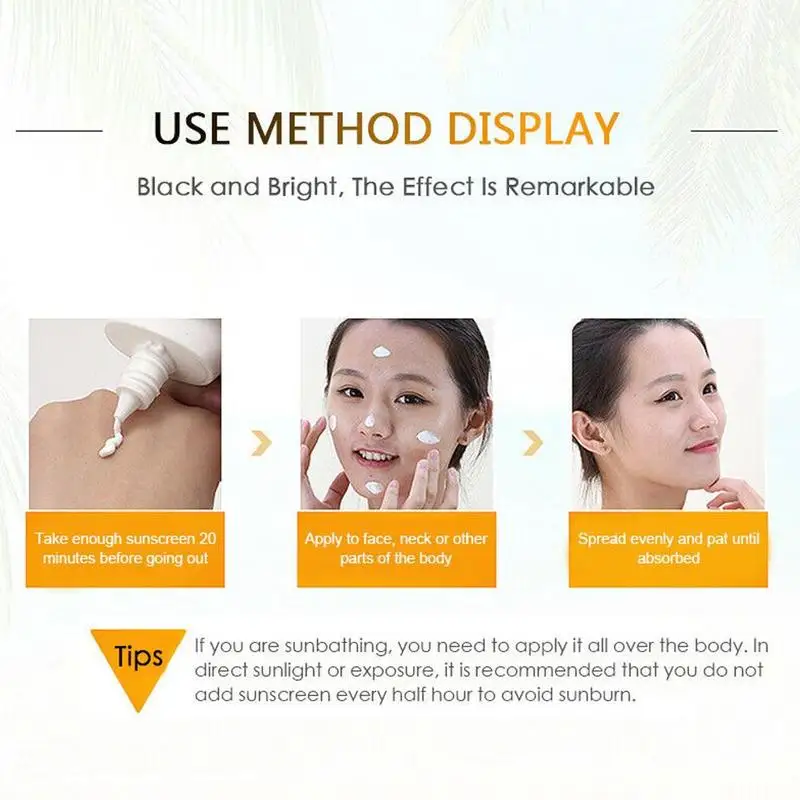 SPF 50 высокая защита УФ отбеливающий солнцезащитный крем для лица тела