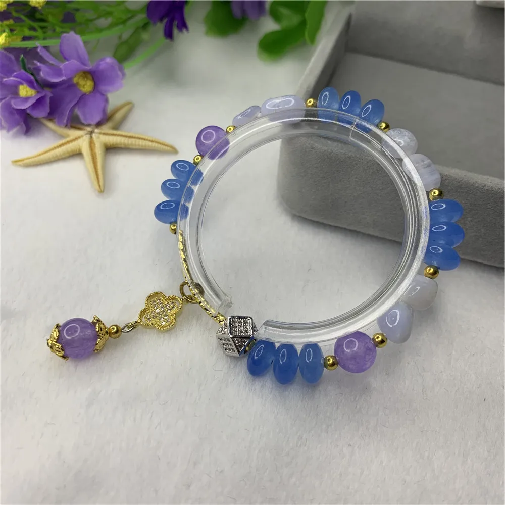 В богемном стиле ручной работы бусы из натурального камня браслет 5x8 мм нефрит