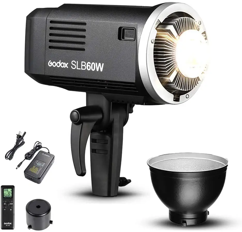

Godox SLB60W Bowens Mount LED Video Light,60W White Version 5600K Continuous Output Lighting with Battery & Remoter &Charger
