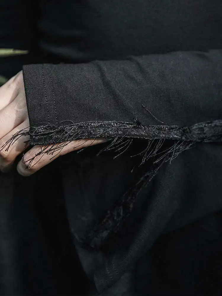 Женские обтягивающие футболки с расклешенными рукавами в стиле панк PT-432TC |