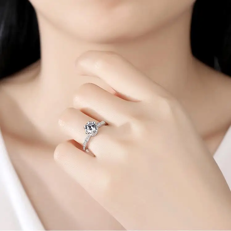 1ct блестящее CZ Кольцо для женщин Lover AAA 6 5 мм циркониевое каменное зубчатое кольцо