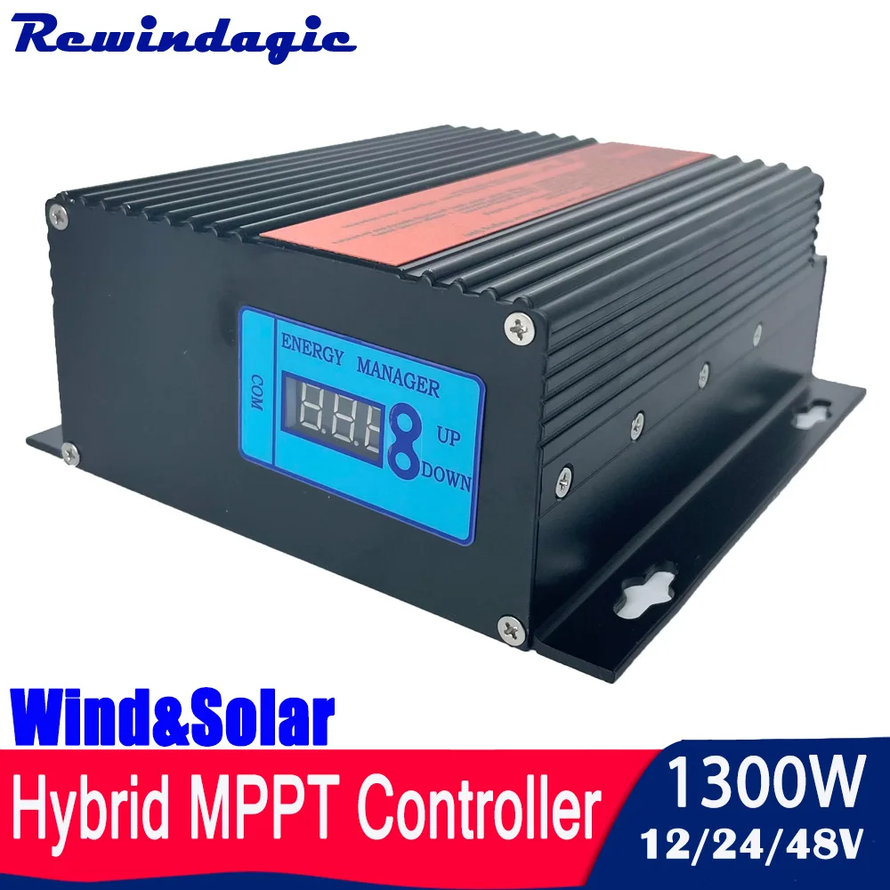 

0-1000W MPPT Wind Solar Hybrid Boost Controller 12V/24V Auto 48V Waterproof Charge Regulator For Wind Turbine Dump Load Inserted