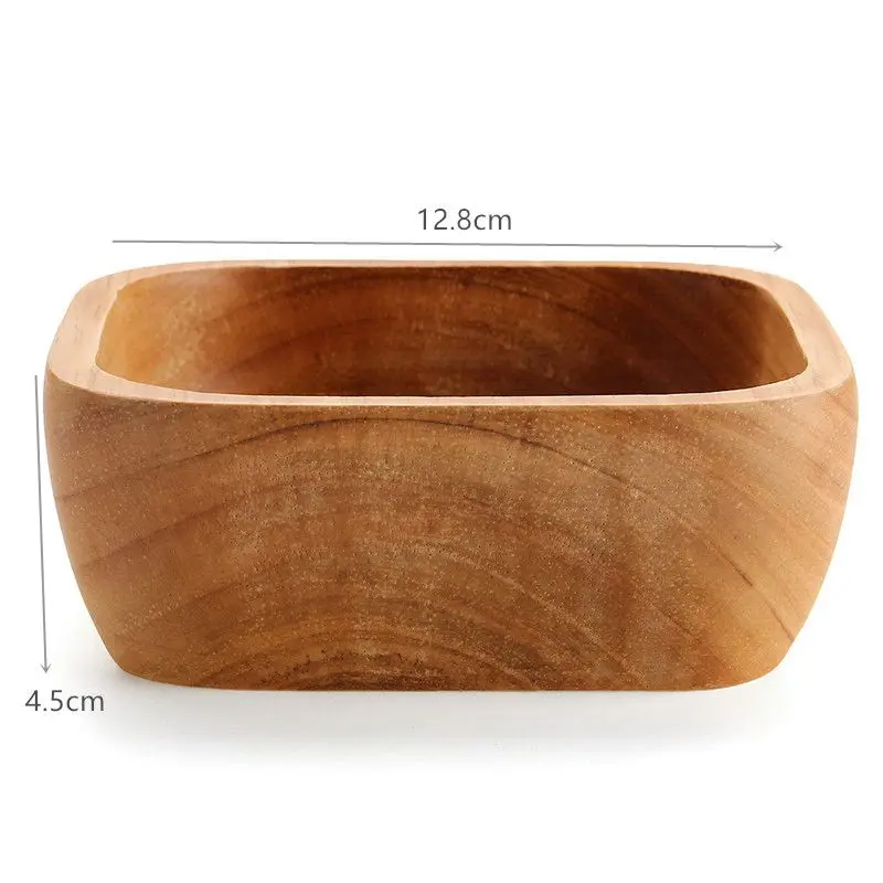 1Pcs Wooden Bowl for Soup Rice Noodles Bowls Kids Lunch Box Kitchen Tableware For Baby Feeding Food Containers | Спорт и развлечения