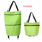 Складная портативная тележка для покупок, многоразовая Экологически чистая Большая водонепроницаемая сумка, корзина на колесиках