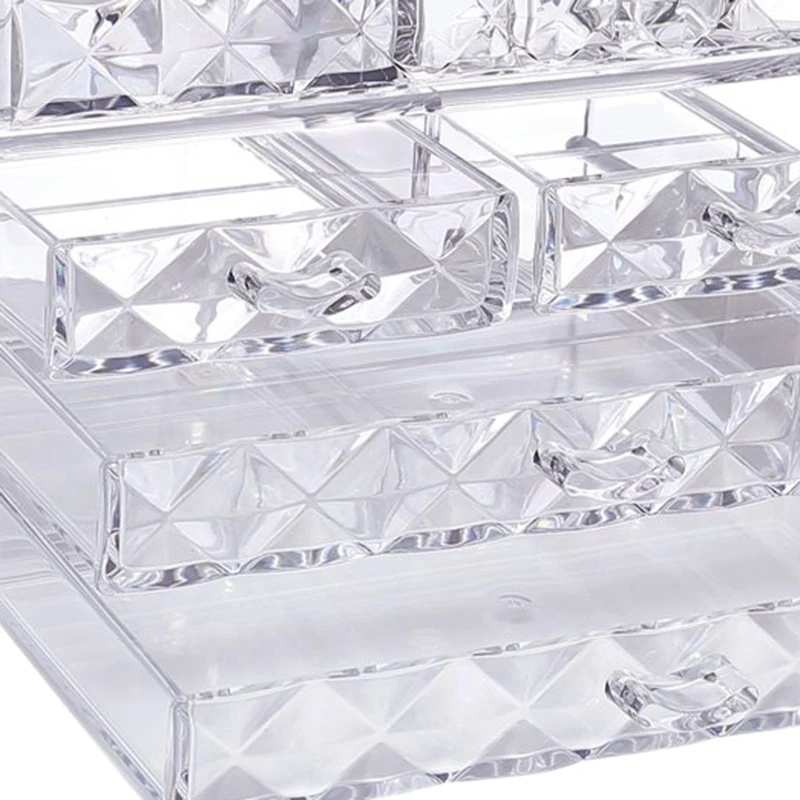 

Diamond Pattern Jewelry & Cosmetic Storage Display Boxes Two Pieces Set