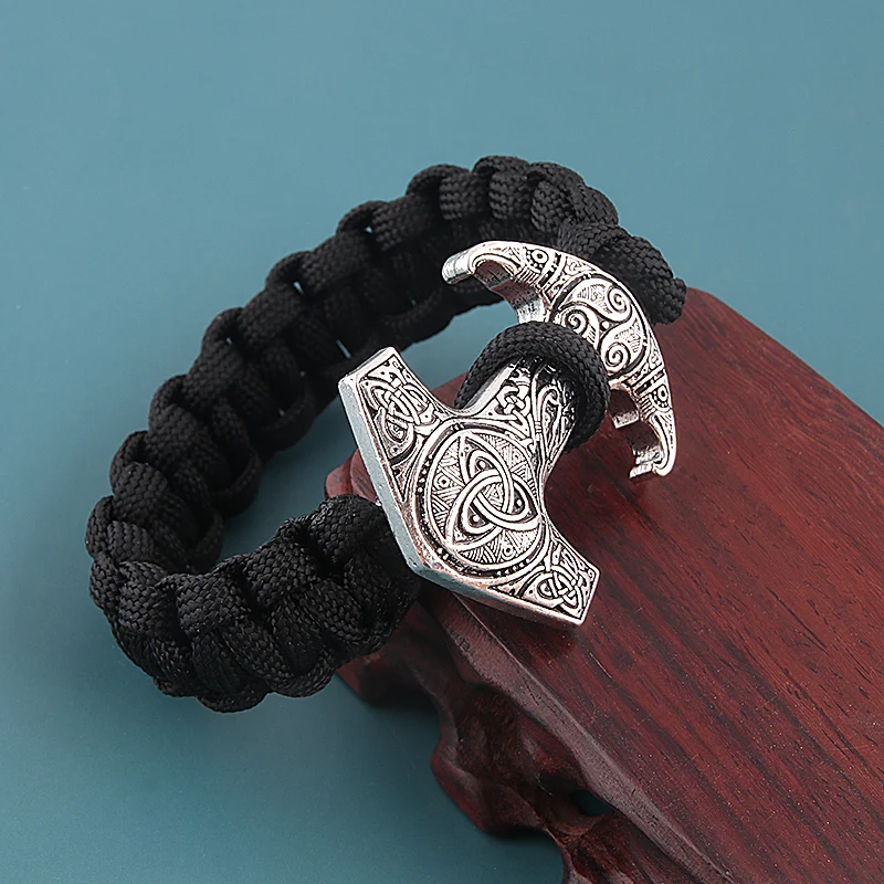 Норвежский викинг браслет с рунами Asatru языческий скандинавский Тор молот