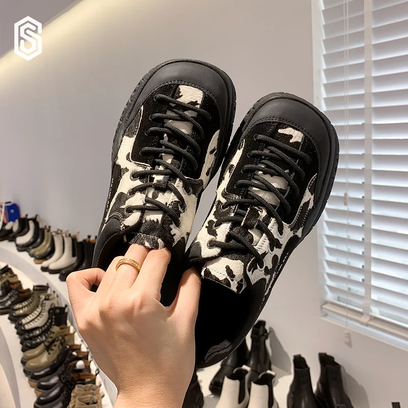 womans 2022 spring/summer new ins thick bottom all-match comfortable breathable zebra pattern sneakers Leopard sneaker shoes