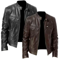 2021 mens motorcycle jacket autumn winter men new faux pu leather jackets casual biker coat zipper fleece jacket fausse fourrure