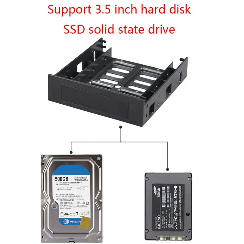 

5.25 Optical Drive Position to 3.5inch 2.5inch SSD Bracket Hard Drive Holder B95C