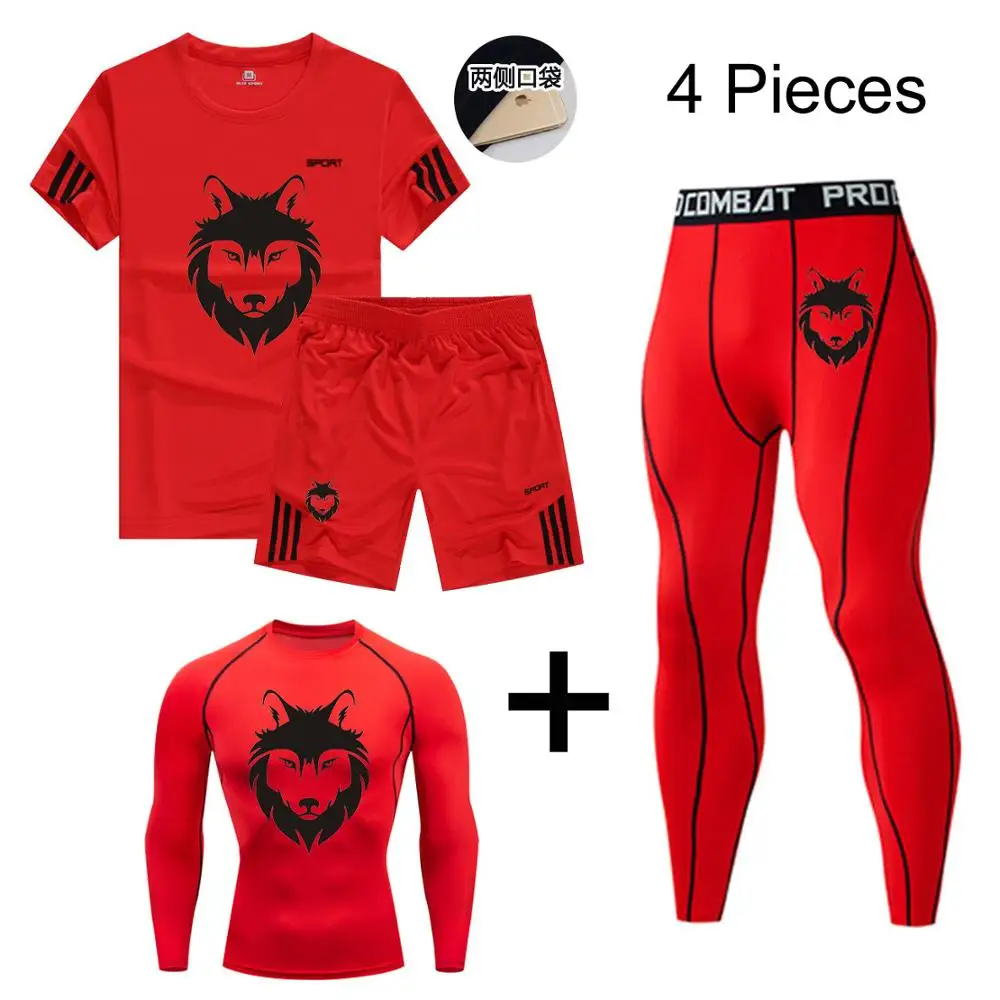 

Мужские спортивные комплекты 3D Lion, облегающие брюки, мужской спортивный костюм для бега и бега, Рашгард, тренажерного зала, фитнеса, трениро...