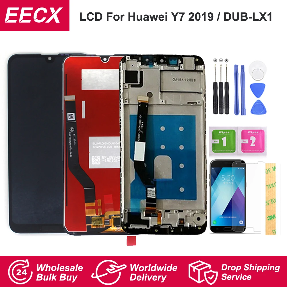 Оригинальный ЖК дисплей Y7 DUB LX1 для Huawei 2019 сенсорный экран дигитайзер с рамкой Prime
