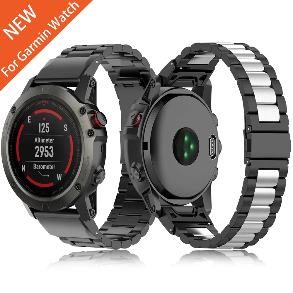 

for Garmin Fenix 6 5plus 22mm 26mm Quick Release Classic Metal band strap bracelet for Fenix 6X 5X Plus 3 3HR Fenix 6 Watchbands