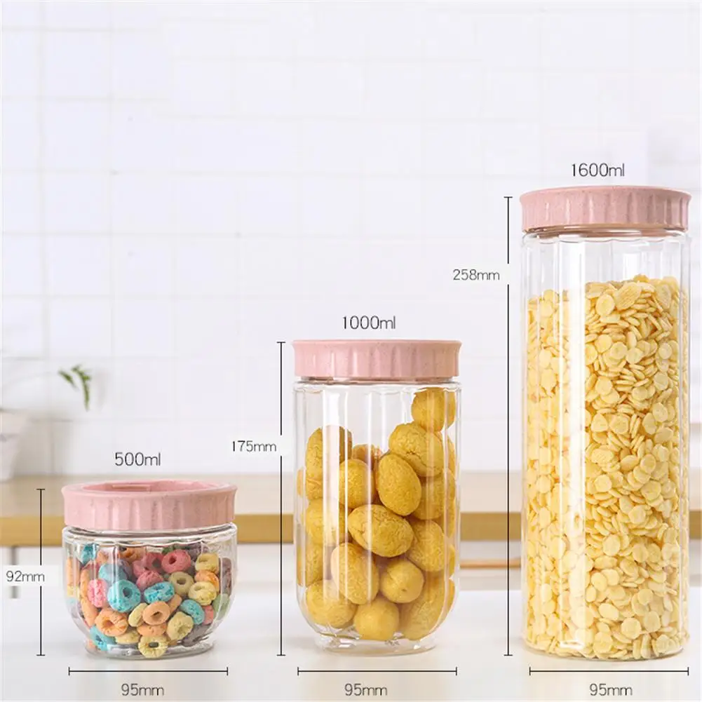Transparent Sealed Jar Kitchen Grain Storage Plastic Bottle #4O | Дом и сад
