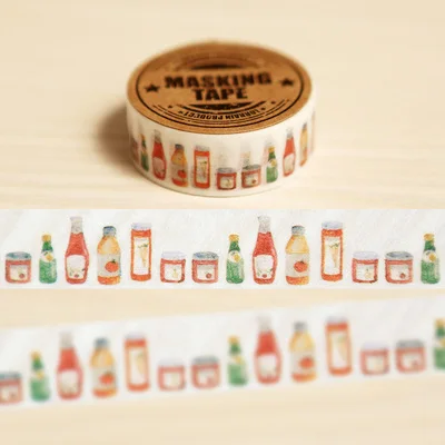 15 мм X 7 м баночка сердца DIY декоративный бумажный скотч для Скрапбукинг