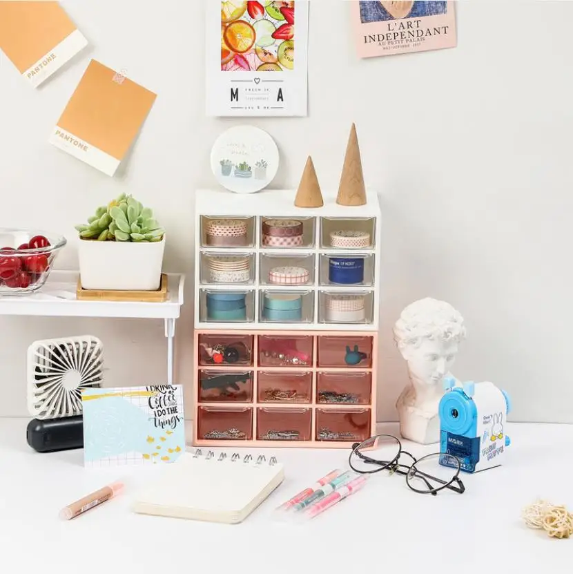 Настольный органайзер для косметики с 9 отделениями настольный хранения