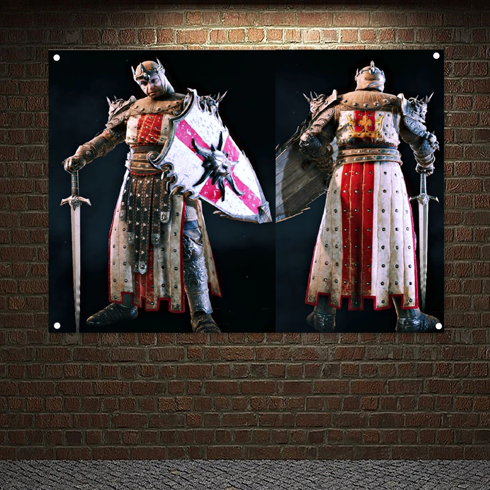 

Ancient Military Posters Mural Templar Knight Banners Retro Print Art Crusader Flags Canvas Painting Wall Hanging Home Decor E7