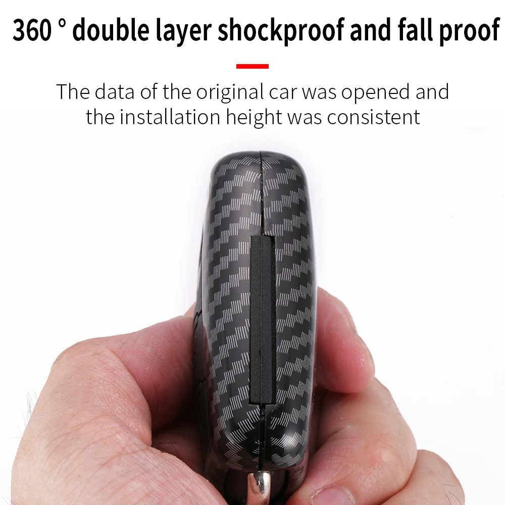 WFMJ углеродное волокно + силиконовая КНОПКА Flip Remote 3 кнопки чехол для брелка с